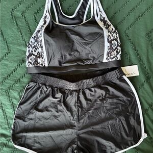 NWT PLUS SIZE Black and White Women's swim suit set